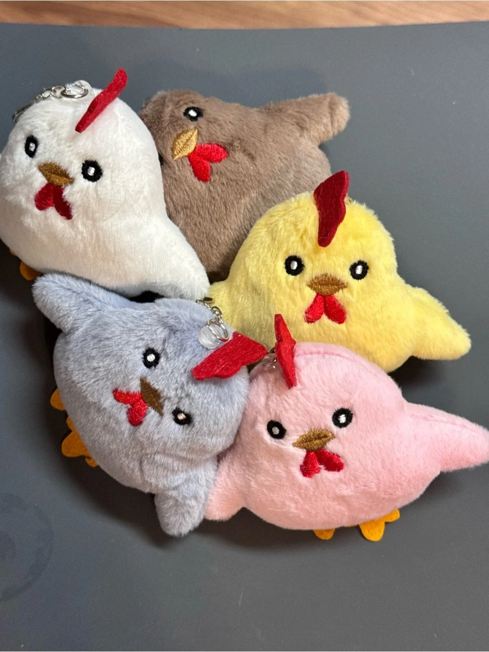 Handmade Brown Plush Chicken Keychain Bag Charm Cute Hen NIP
